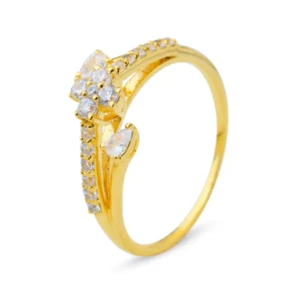 Flowery 18Kt Gold & Diamond Ring - Image 2
