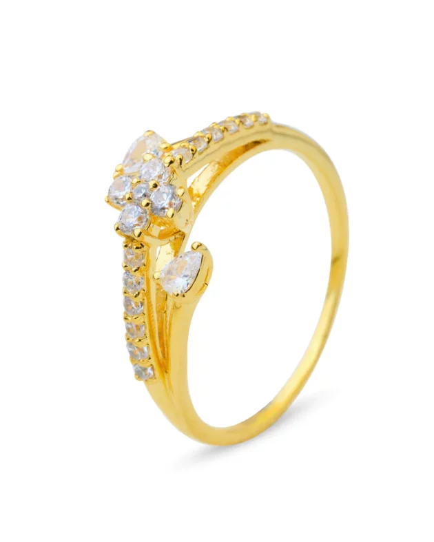 Flowery 18Kt Gold & Diamond Ring - Image 2